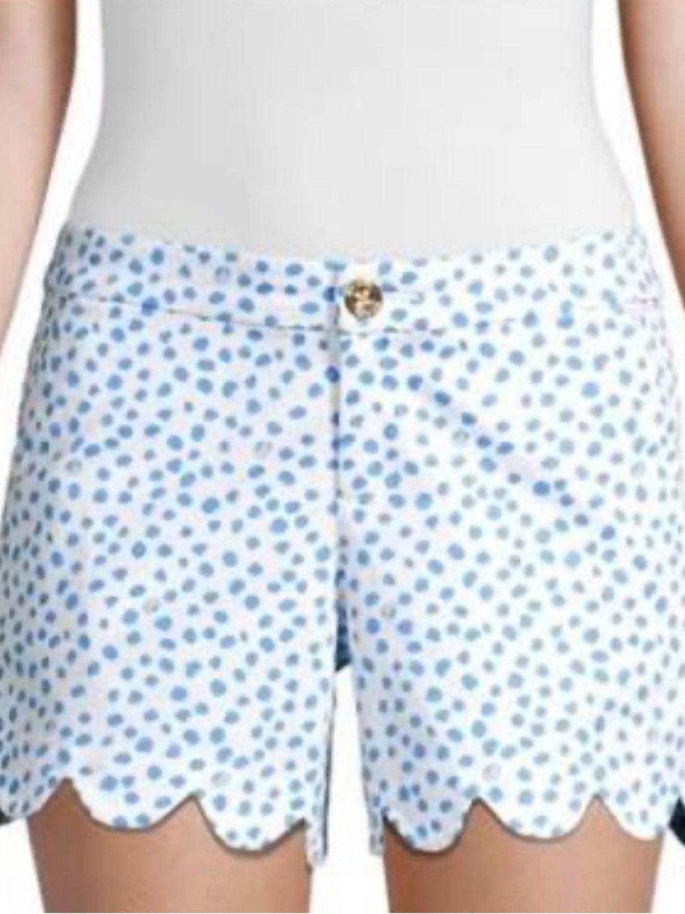 NWT Lilly Pulitzer Buttercup Shorts Blue and White Dot Inverse Sz 6